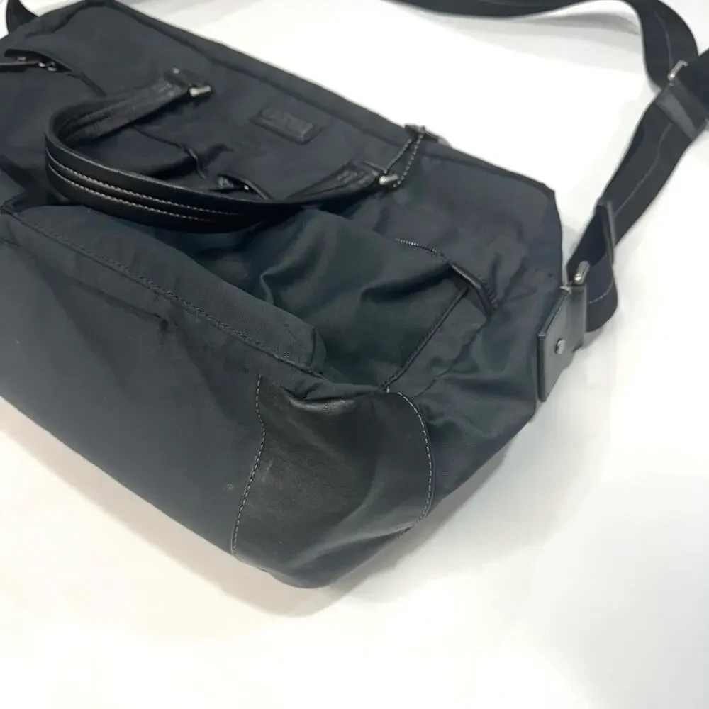 Coach 70681 Varick Nylon messenger bag laptop black briefcase unisex